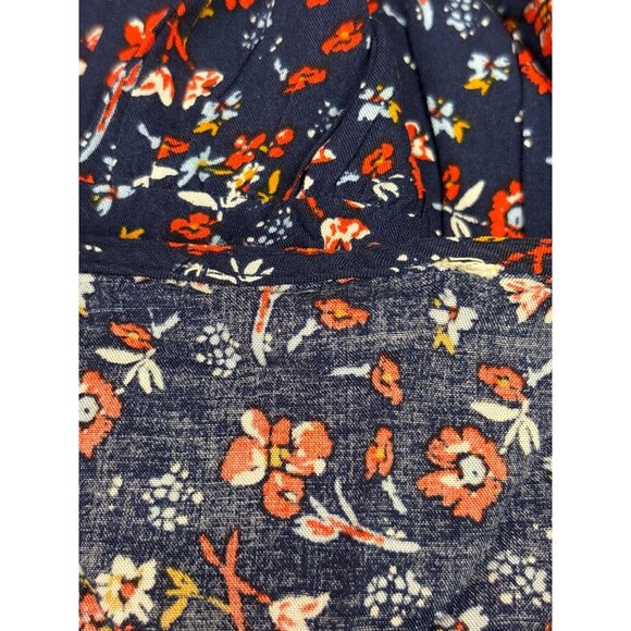 Navy Floral Print Sleeveless Viscose Maxi Dress Long Loose Fit Boho Summer Dress - Picture 6 of 6